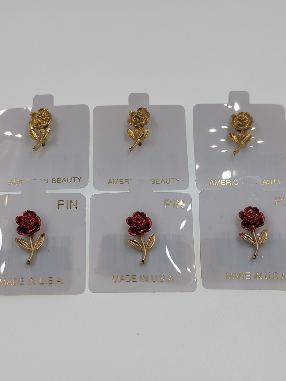 6pk Sorority Rose Pins American Beauty Phi Sigma Sigma AOII Bid Day Favors 0424
